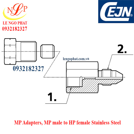 MP Adapters, MP male to HP female Stainless Steel