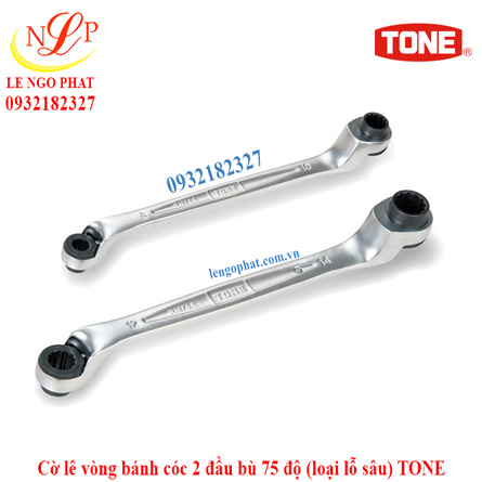 Cờ lê vòng bánh cóc 2 đầu bù 75 độ (loại lỗ sâu) TONE RMA75A