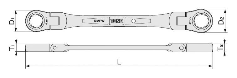Cờ Lê 2 Đầu Tròng TONE RMFW