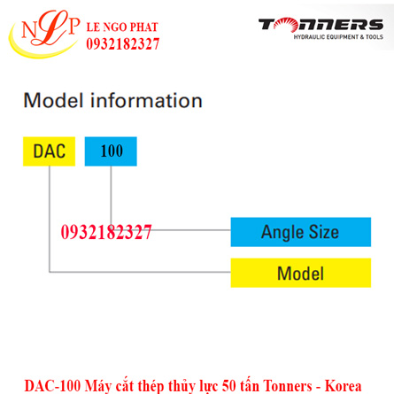 DAC-100 Máy cắt thép thủy lực 50 tấn Tonners - Korea