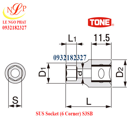 SUS Socket (6 Corner) S3SB