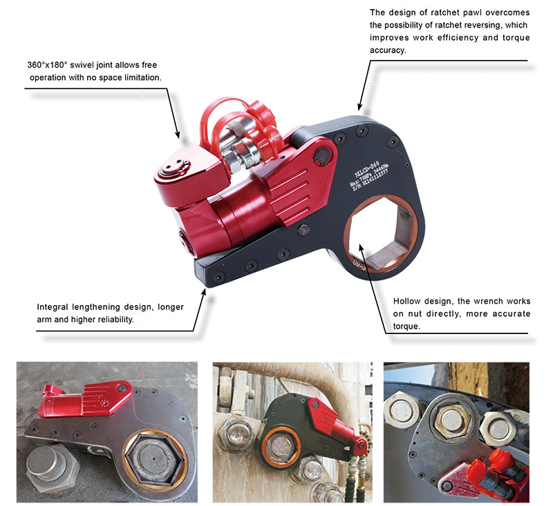 Cờ lê thủy lực 3LKCD (36-60mm; 345-3446Nm)