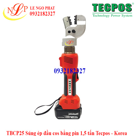 TBCP25 Súng ép đầu cos bằng pin 1,5 tấn Tecpos - Korea