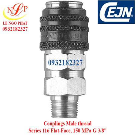 Couplings Male thread Series 116 Flat-Face, 150 MPa G 3/8"