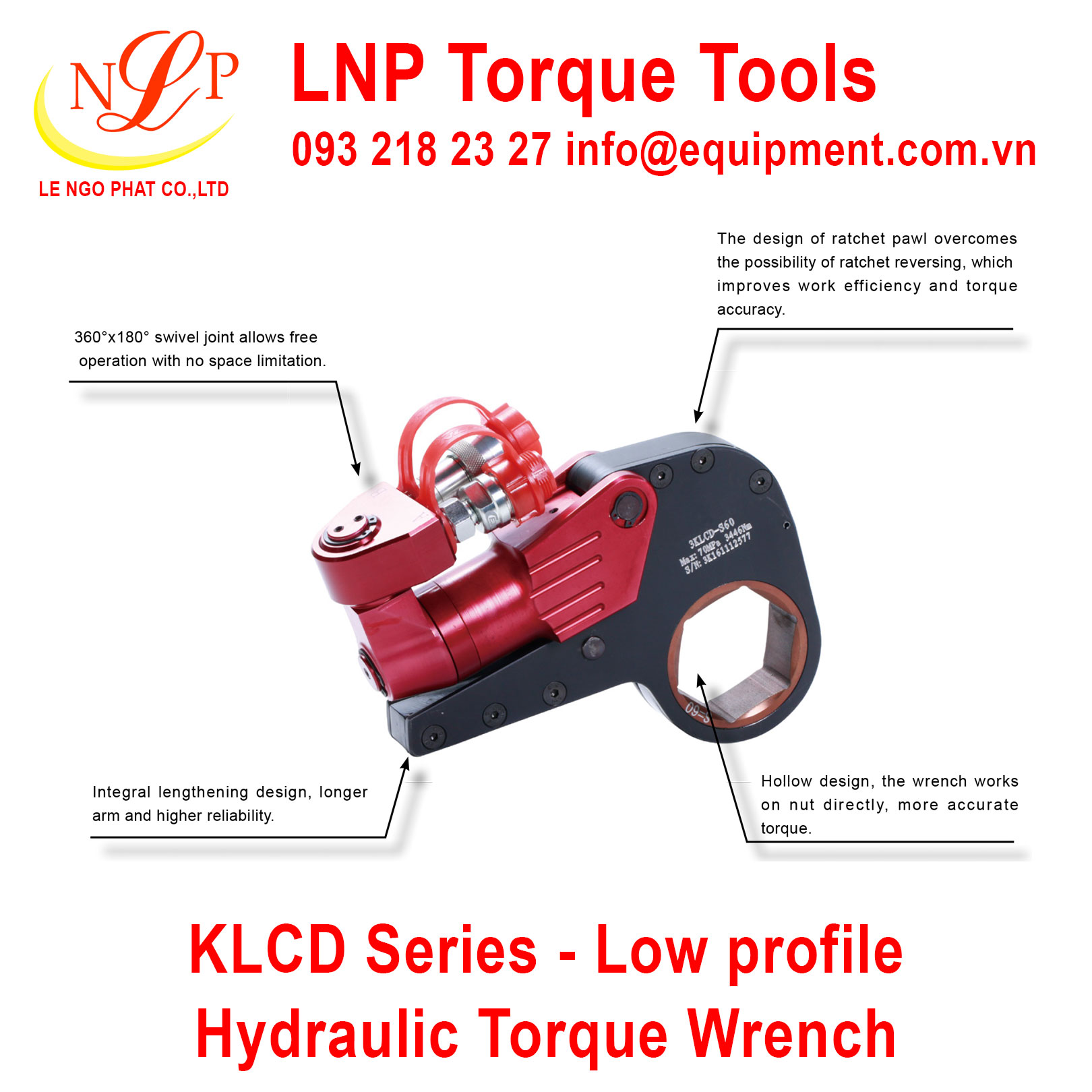Cờ lê thủy lực 30LKCD (95-145mm; 4231-42311Nm)