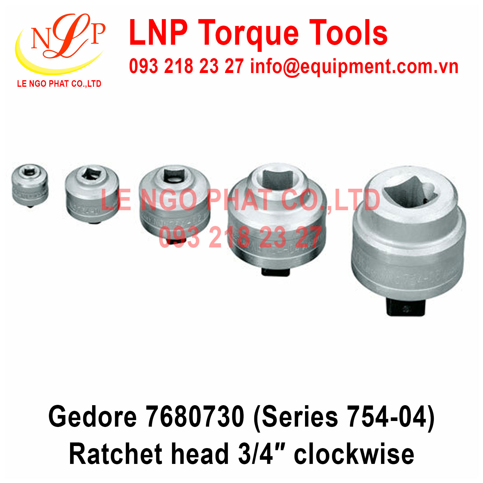 Gedore 7680730 (Series 754-04) Ratchet head 3/4″ clockwise