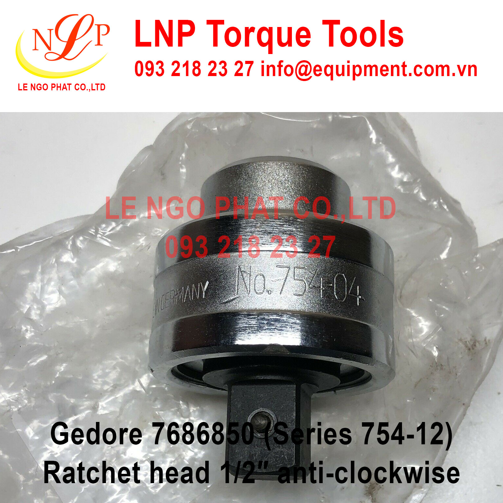Gedore 7686850 (Series 754-12) Ratchet head 1/2″ anti-clockwise