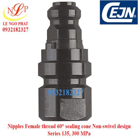 Nipples Female thread 60° sealing cone Non-swivel design Series 135, 300 MPa