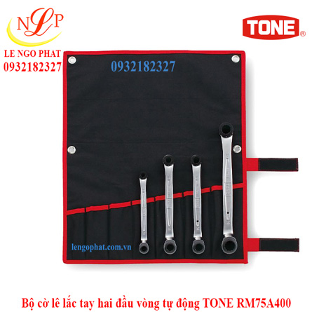 Bộ cờ lê lắc tay hai đầu vòng tự động TONE RM75A400