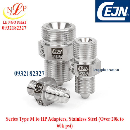 Type M male to HP male Series Type M to HP Adapters Stainless Steel