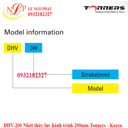 DHV-200 Nhớt thủy lực hành trình 200mm Tonners - Korea