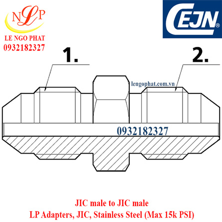 LP Adapters JIC male to JIC male Stainless Steel