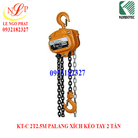 PALANG XÍCH KÉO TAY 2 TẤN (2 tấn, 2.5 mét)