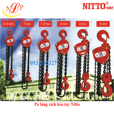 Pa lăng xích kéo tay Nitto 15VP5 (1.5 tấn 3 met)