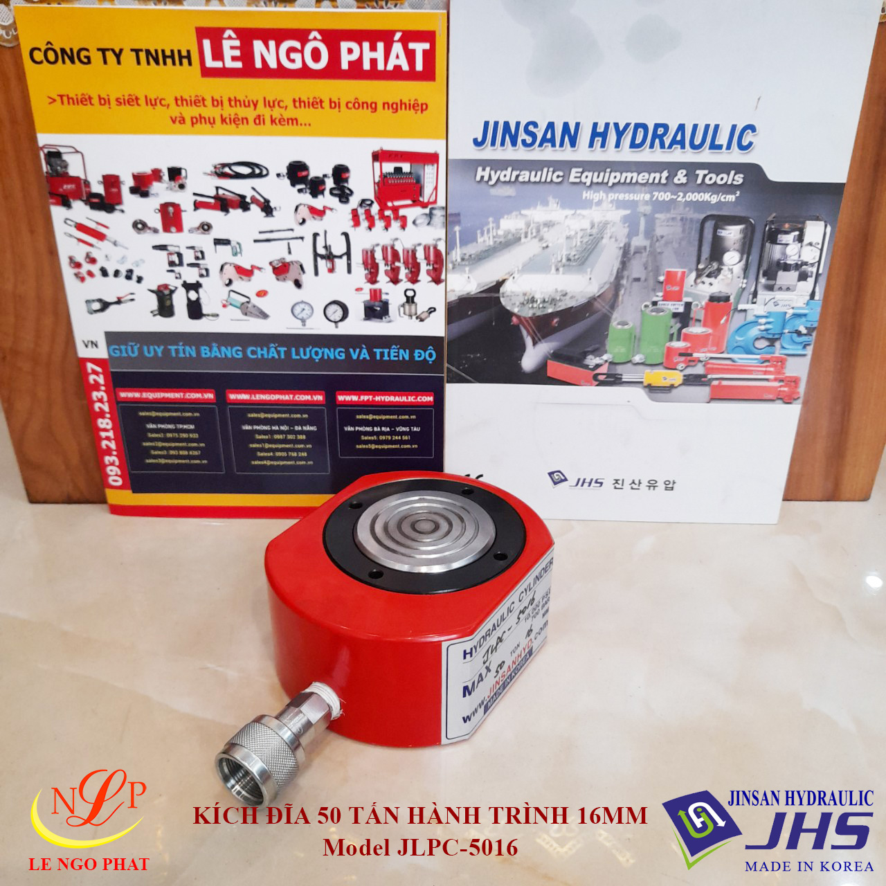 JLPC-5016, Kích thủy lực đĩa mỏng JHS 50 tấn hành trình 16 mm