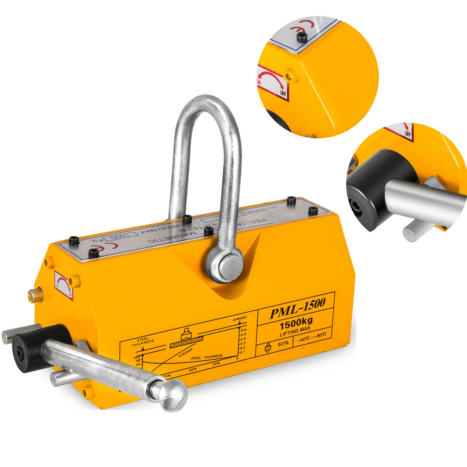 PML-1500 (PML-15), nam châm nâng tay gạt 1500Kg Kawasaki