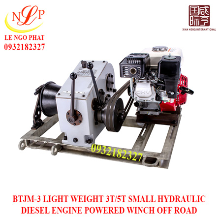 BTJM-3 LIGHT WEIGHT 3T/5T SMALL HYDRAULIC DIESEL ENGINE POWERED WINCH OFF ROAD