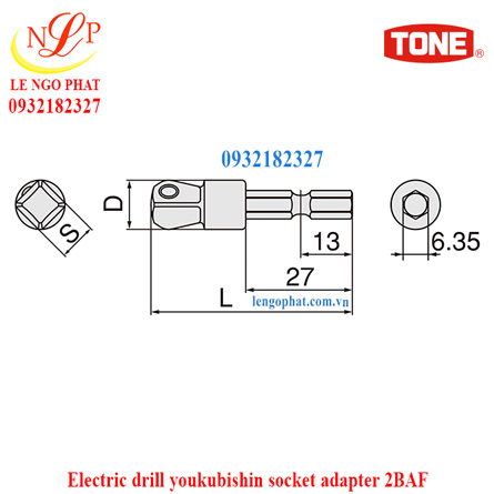 Electric drill youkubishin socket adapter 2BAF