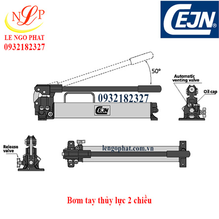 Bơm tay thủy lực 2 chiều 70.0 MPa, 1.0 lit