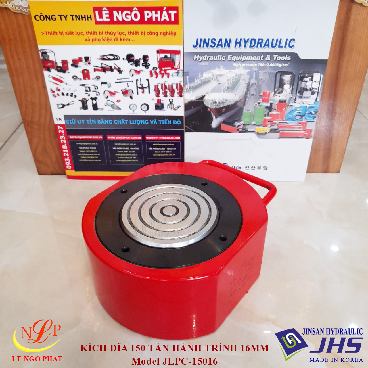 JLPC-15016, Kích thủy lực đĩa mỏng JHS 150 tấn hành trình 16 mm