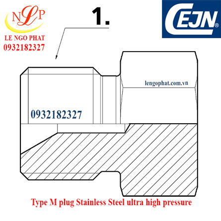 Type M plug Stainless Steel ultra high pressure