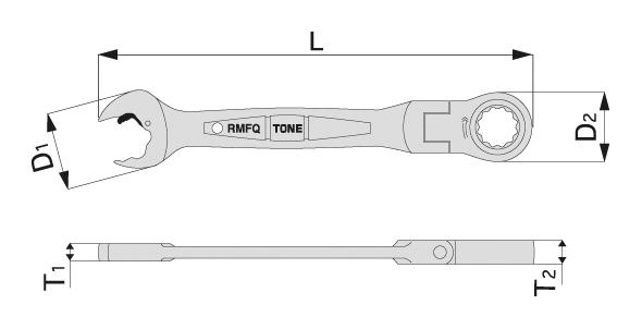 Ratchet ring wrench, Ratcheting spanner head RMFQ