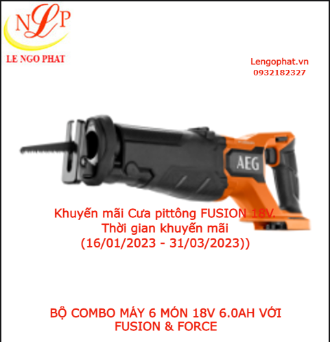 BỘ COMBO MÁY 6 MÓN 18V 6.0AH VỚI FUSION & FORCE