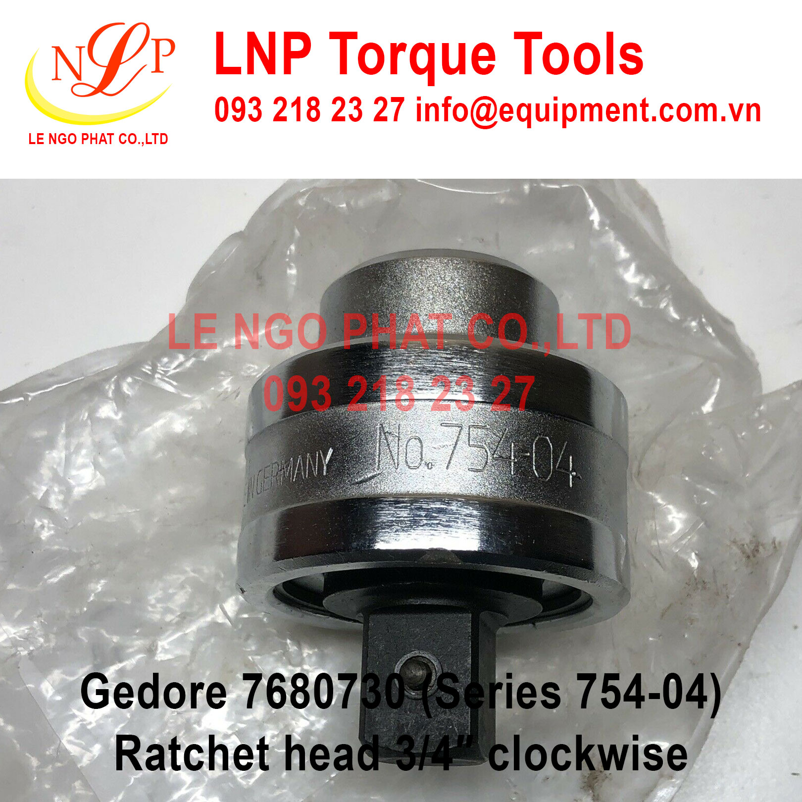 Gedore 7680730 (Series 754-04) Ratchet head 3/4″ clockwise