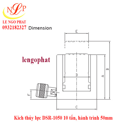 Kích thủy lực DSR-1050 10 tấn, hành trình 50mm
