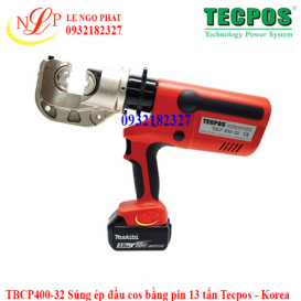 TBCP400-32 Súng ép đầu cos bằng pin 13 tấn Tecpos - Korea