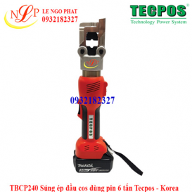 TBCP240 Súng ép đầu cos dùng pin 6 tấn Tecpos - Korea