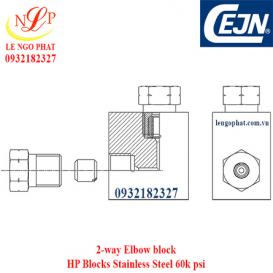 2-way Elbow block HP Blocks Stainless Steel 60k psi