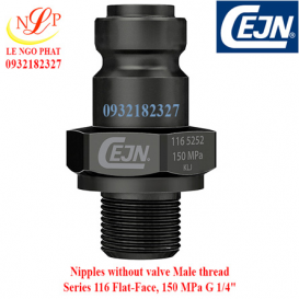 Nipples without valve Male thread Series 116 Flat-Face, 150 MPa G 1/4"