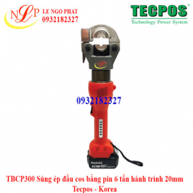 TBCP300 Súng ép đầu cos bằng pin 6 tấn hành trình 20mm Tecpos - Korea
