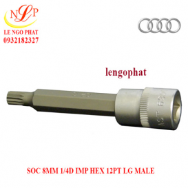 SOC 8MM 1/4D IMP HEX 12PT LG MALE