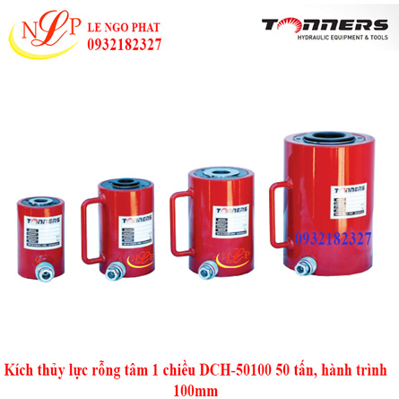 Kích thủy lực rỗng tâm 1 chiều DCH-50100 50 tấn, hành trình 100mm