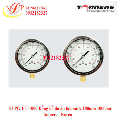 SJ-PG 100-1000 Đồng hồ đo áp lực nước 100mm 1000bar Tonners - Korea
