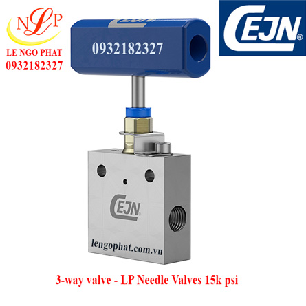 3-way valve, 2 pressure connections Female 1/4" NPT to female 1/4" NPT 15k psi