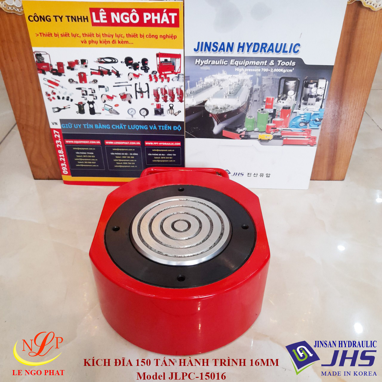 JLPC-15016, Kích thủy lực đĩa mỏng JHS 150 tấn hành trình 16 mm