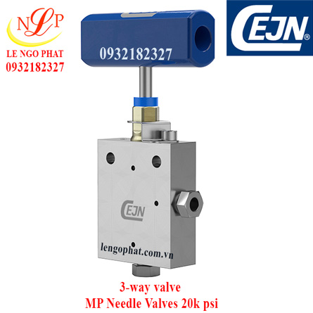 3-way valve, 2 pressure connections 20k psi - 27 Nm