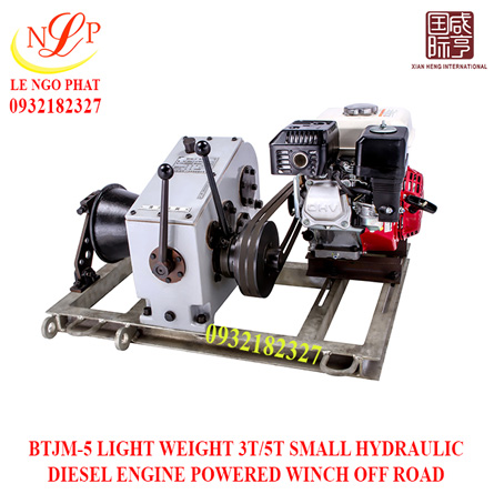 BTJM-5 LIGHT WEIGHT 3T/5T SMALL HYDRAULIC DIESEL ENGINE POWERED WINCH OFF ROAD