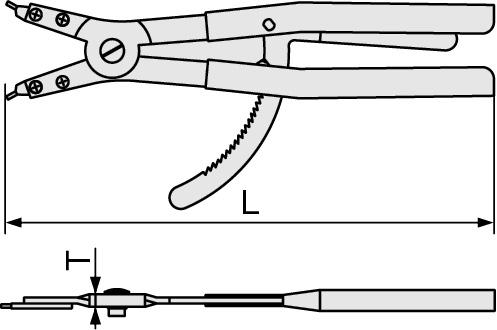 Snap ring pliers (for straight type axes) SRPS-400
