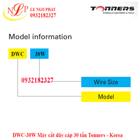DWC-30W Máy cắt dây cáp 30 tấn Tonners - Korea