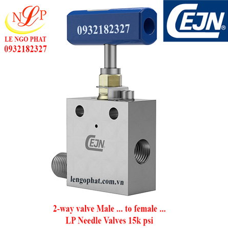 2-way valve Male 1/2" NPT to female 1/2" NPT 15k psi