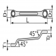 Long offset wrench (45 deg) MB45
